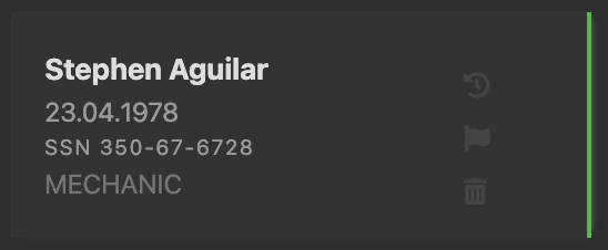 Social Security Number (CIV Card)