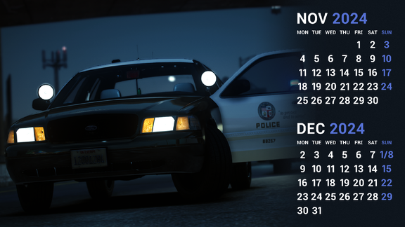 Calendar 2024 LSPD Nov-Dec