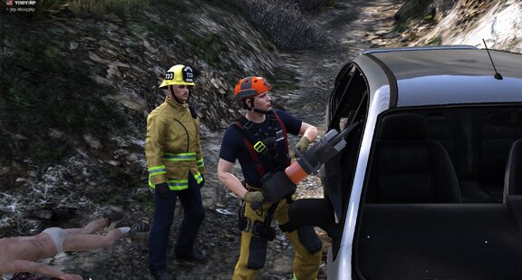 Car crash in mountain