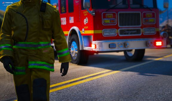 Firefighters at the scene of an accident