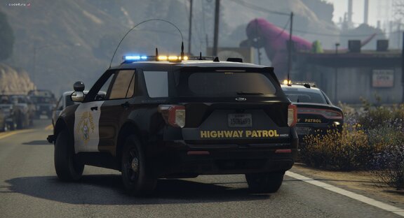 SAHP Ford Explorer 20 on road block