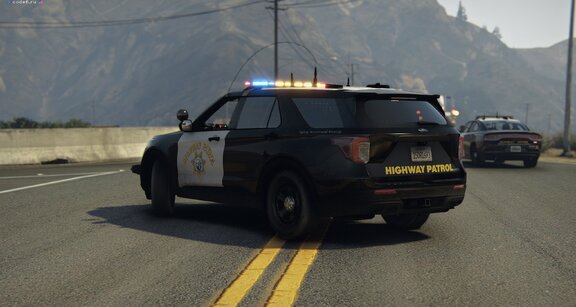 SAHP Ford Explorer 20 on road block