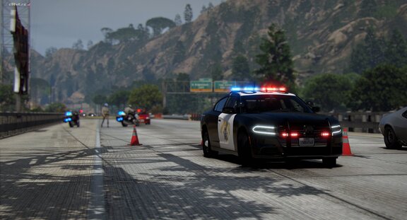 SAHP Dodge Charger on road bock