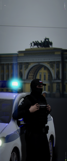 Специальный Полк Полиции бдит на Дворцовой площади