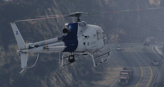 Homeland Security AS350 on highway