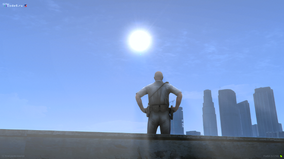 Beautiful sun in the city