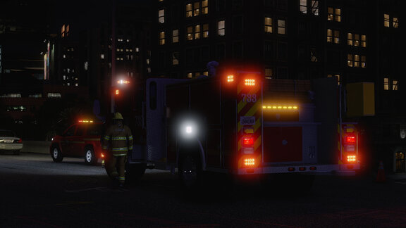LSCoFD Engine 733 on Car fire incident