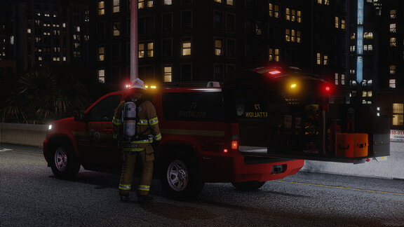 LSCoFD Batalion 73 on Car fire incident