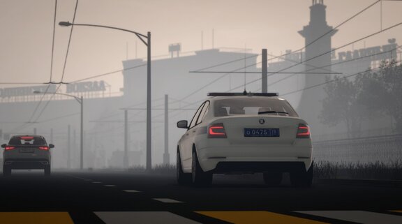 Шкода в лучах солнца