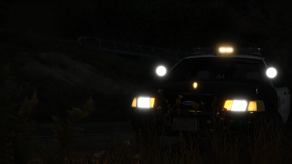 Headlights cut white holes in the deep darkness.