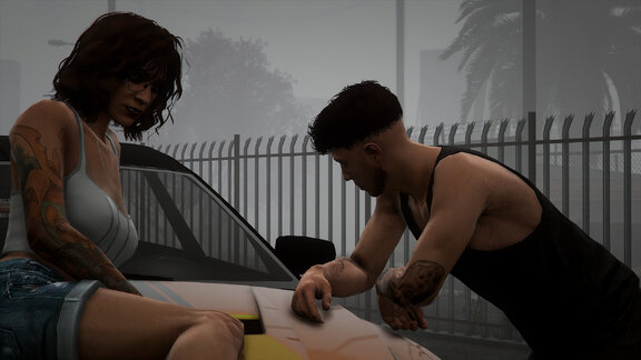 Away with the boys in the band.