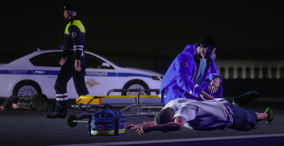 В ночном сумраке ищут след жизни...