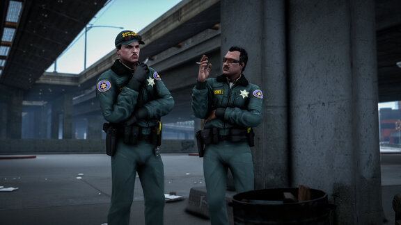 Джеф Фишер и Боб Хадсон потягивают сигаретку