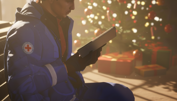 Даже в новогоднюю ночь бригада скорой остаётся на линии.