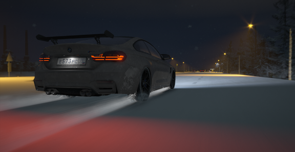 Ночью по трассе, скорость за 200...