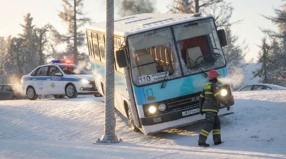 ДТП с Автобусом на Магистральном шоссе