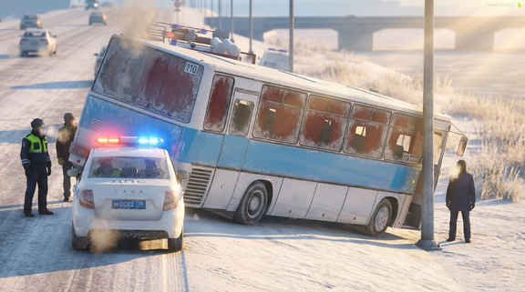 ДТП с Автобусом на Магистральном шоссе [2]