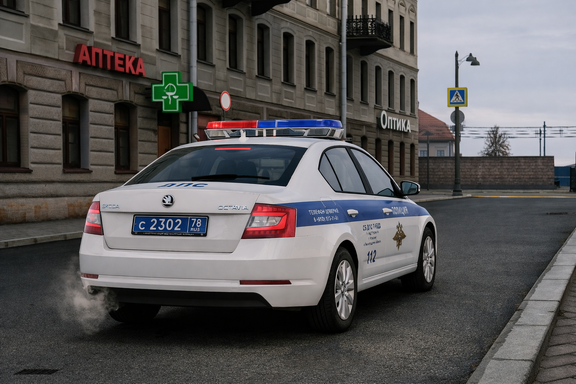 Škoda Octavia с лайтбаром Кибер-Шериф [2]