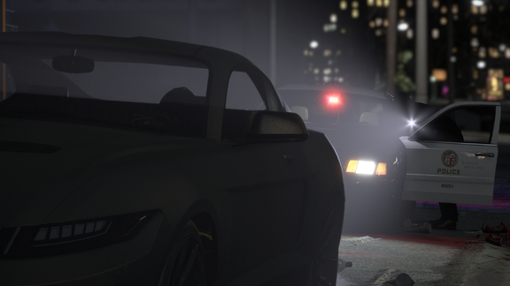 Blinding lights in the dark - the last thing a street racer wants to see in his rearview mirror