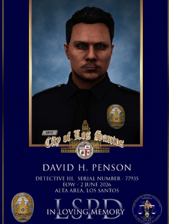 Detective III David Penson, EOW: June 2, 2026